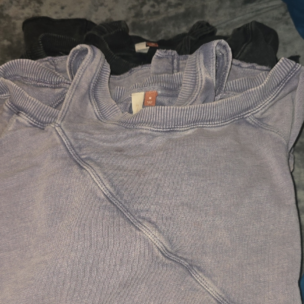 Pilcro Crossover Sweatshirt Bundle in Purple and Charcoal